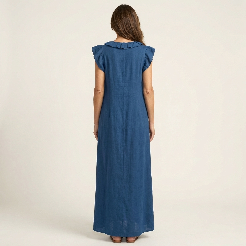 Women’s Ruffle V-Neck Maxi Dress