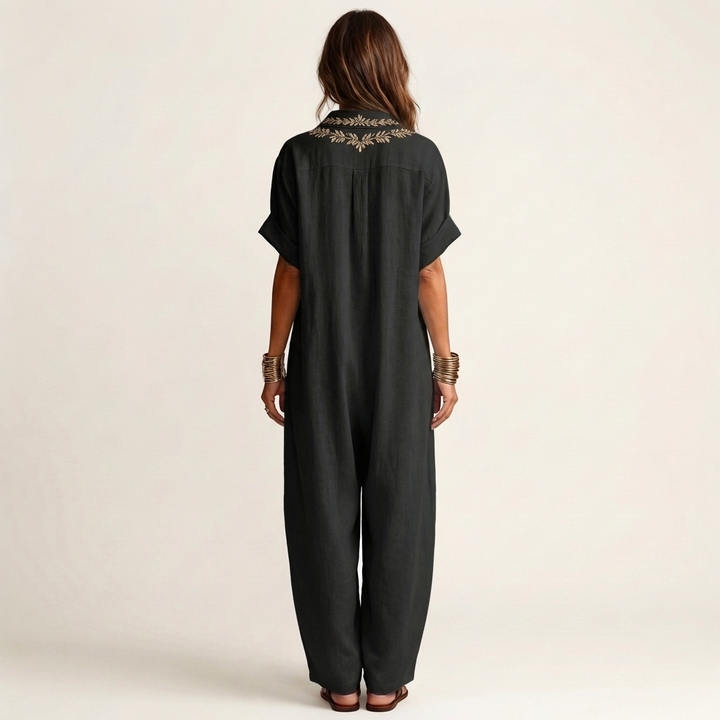 Women’s Embroidered V-Neck Maxi Dress
