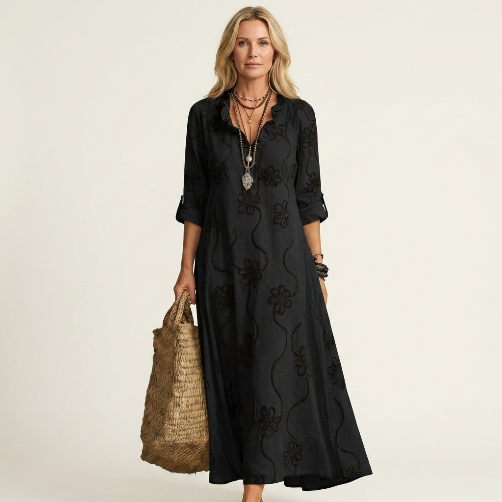 Women’s Floral Embroidered Maxi Dress