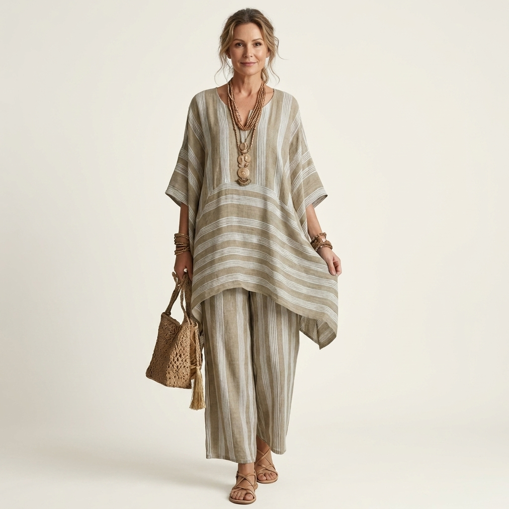 Women’s Two-Piece Striped Matching Set