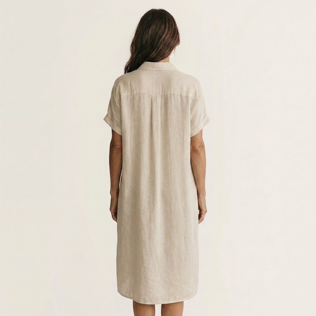 Women’s Midi Shirt Dress With Rolled Cuffs