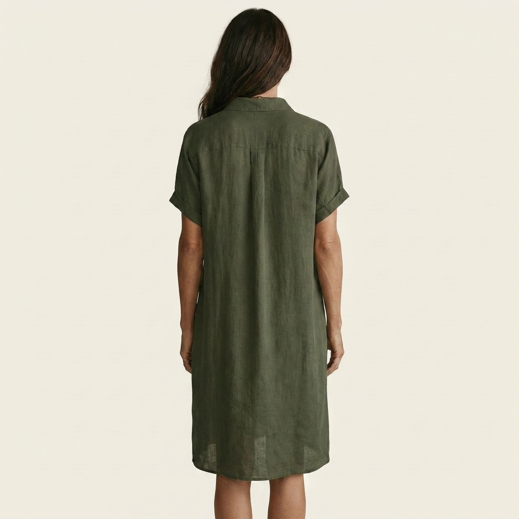 Women’s Midi Shirt Dress With Rolled Cuffs