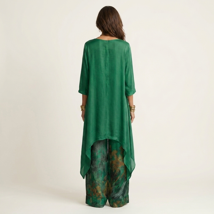 Women’s Asymmetrical Two-Piece Tunic And Trousers Set