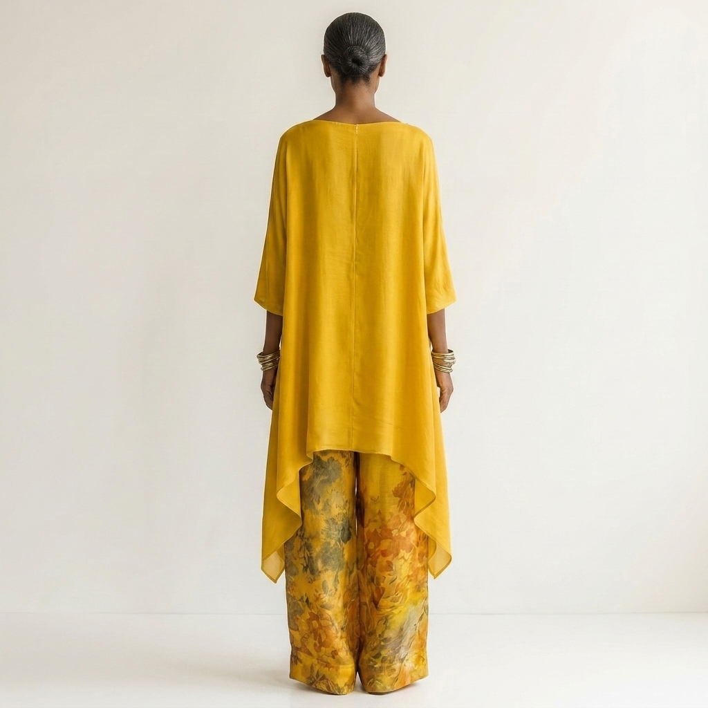 Women’s Asymmetrical Two-Piece Tunic And Trousers Set