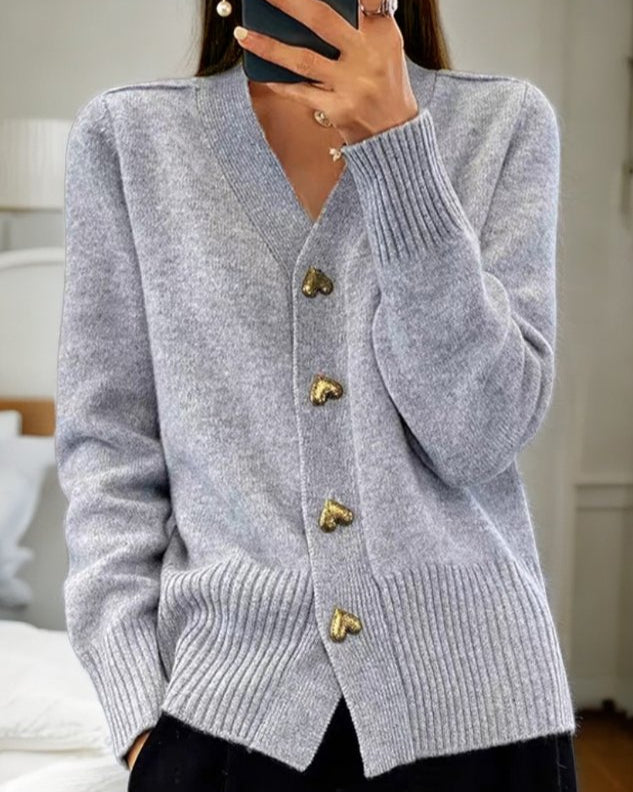 Women’s V Neck Button Front Cardigan