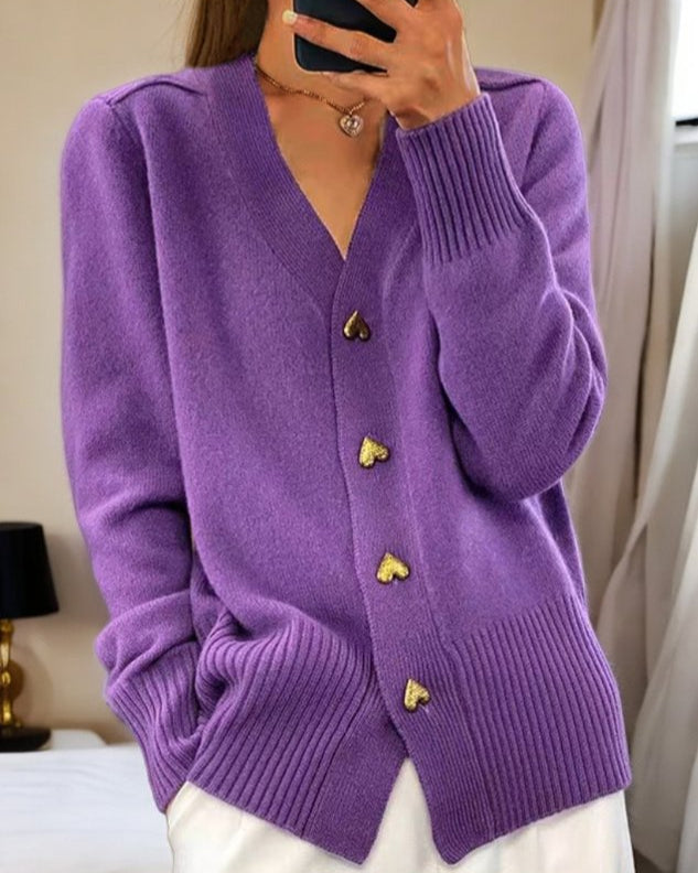 Women’s V Neck Button Front Cardigan