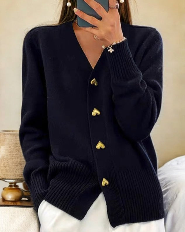 Women’s V Neck Button Front Cardigan