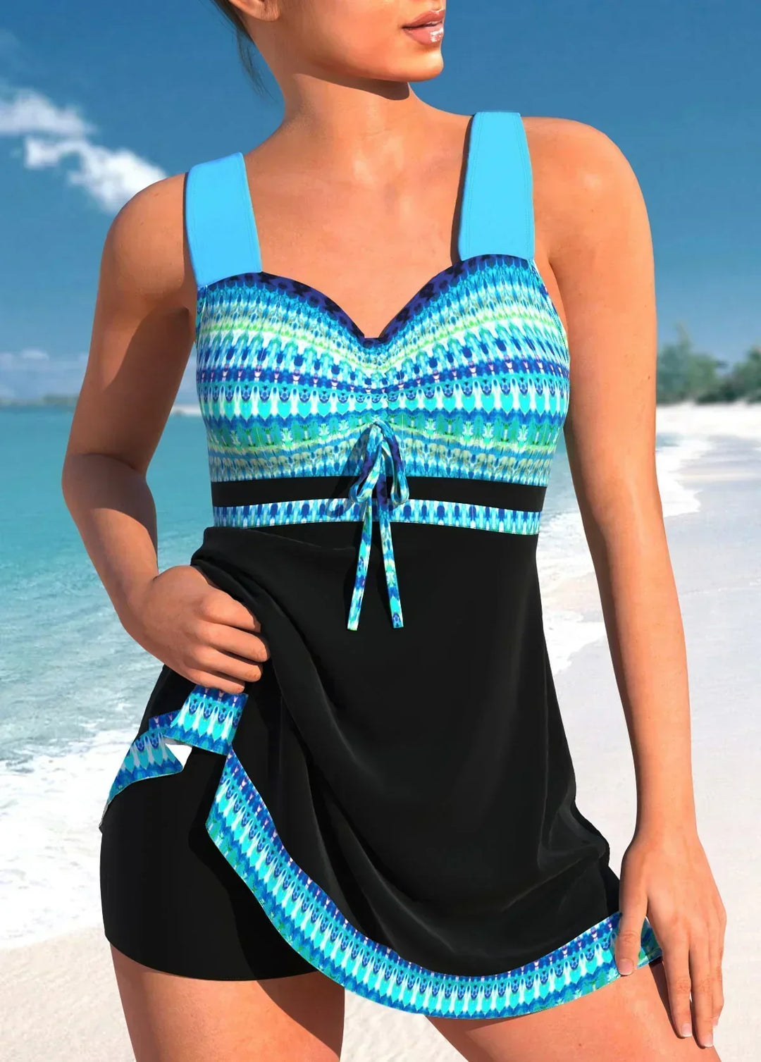 Women’s Striped Nautical One Piece Swimsuit